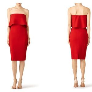 NEW! Likely Driggs Dress Strapless Scarlet Red Side Zip Sophisticated Size 8